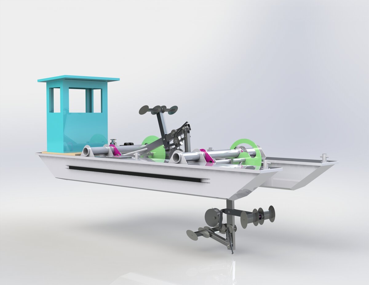 Rendering of a platform carrying two 1 kW devices in tandem.